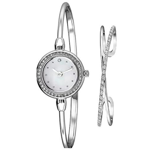 女士手镯手表316L不锈钢镶水晶石时装手镯手表